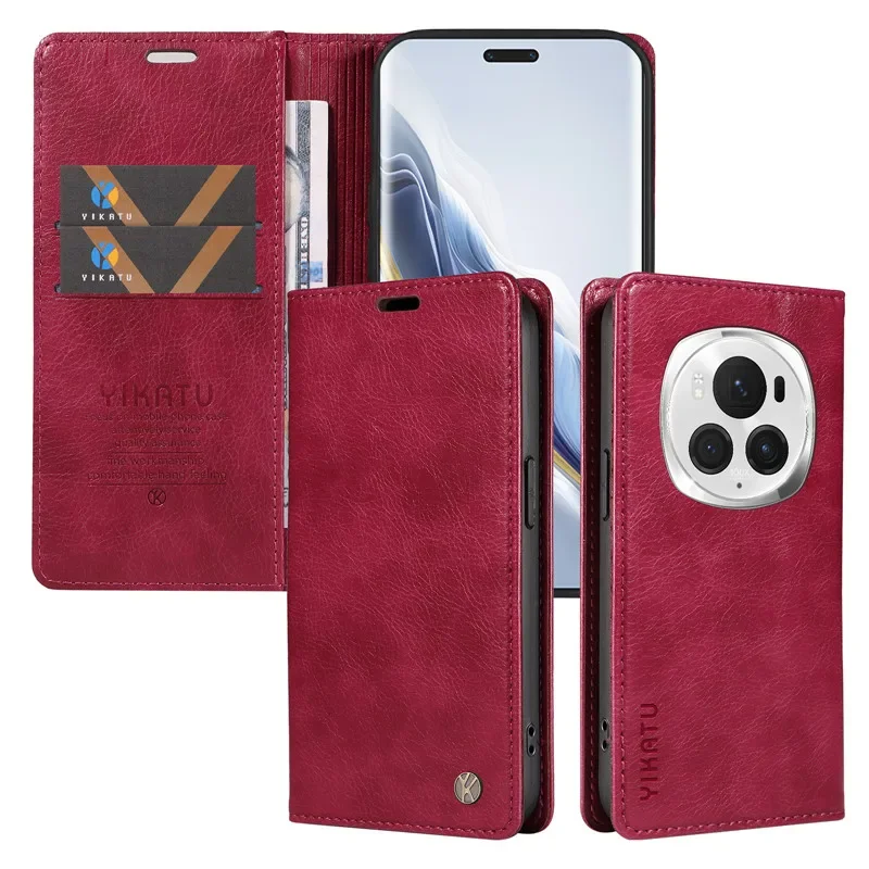 Wallet Magnetic Flip Leather Case For Huawei Honor Magic6 Pro Magic5 Magic 6 5 Lite 5Pro 6Lite Shockproof Phone Stand Cover Capa