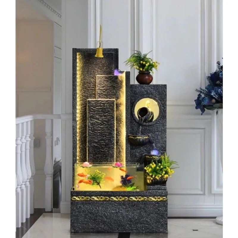 European Style Outdoor Water Fountain Garden Ornament Water Feature Decoration Creative Craft Home Figurines Waterfall Fountain