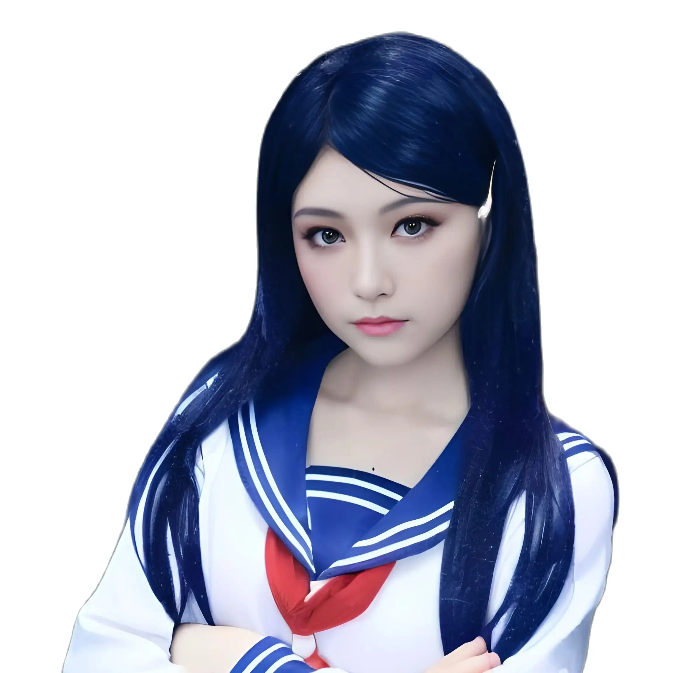 

Anime Mob Psycho 100 Mobu Saiko Hyaku Takane Tsubomi Cosplay Wig dark blue long hair Game cosplay Wig anime cosplay Wig