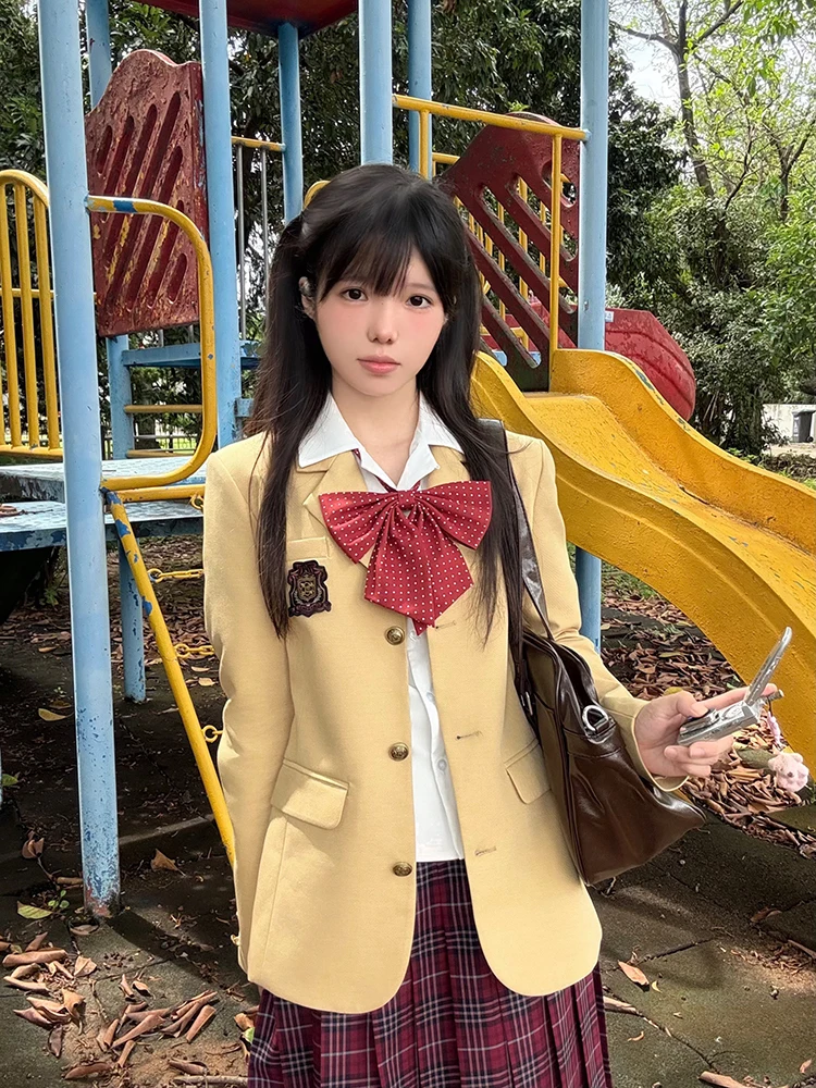 

Оригинальный дизайн: пиджак с пуговицами на талии, утягивающий фигуру, для школьной формы, с эффектом похудения, повседневная одежда, женская мода