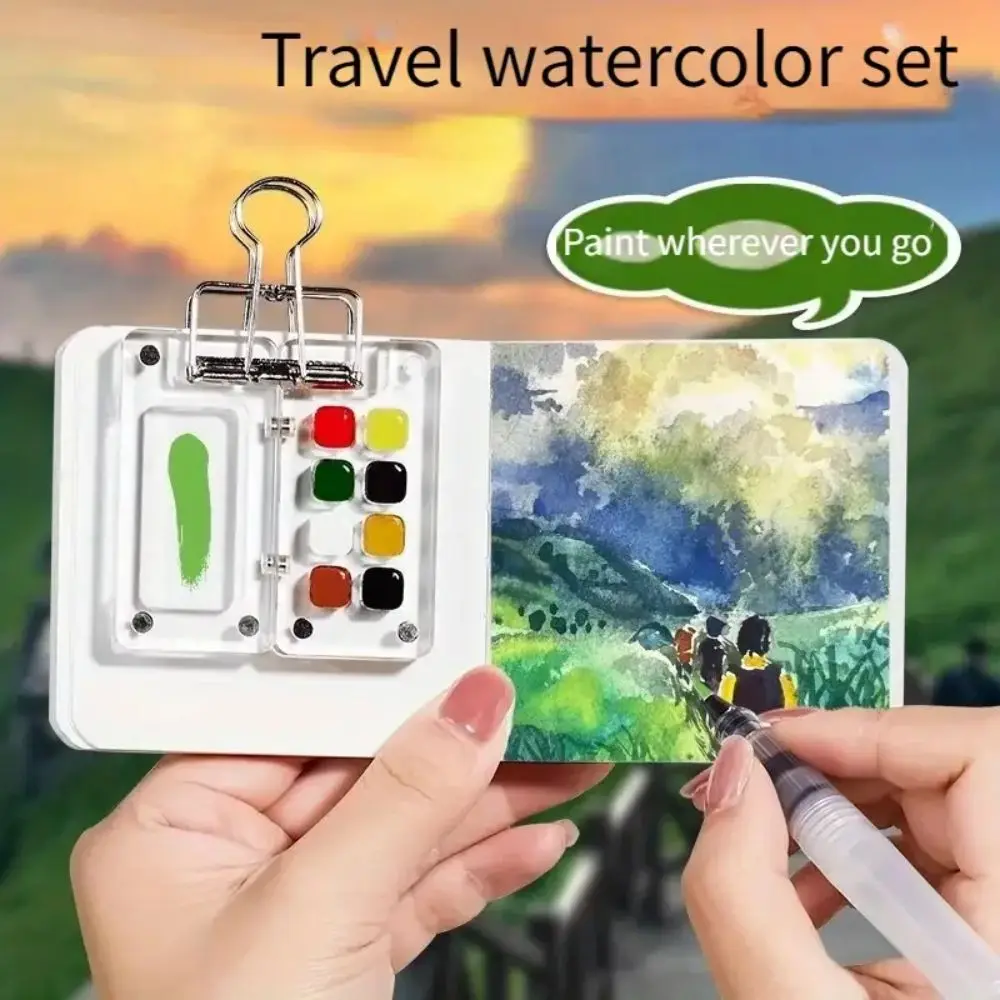 

Palettes Portable Travel Painting Set Mini Size Portable Design Mini Watercolor Palette Foldable Acrylic Mini Paint Tray