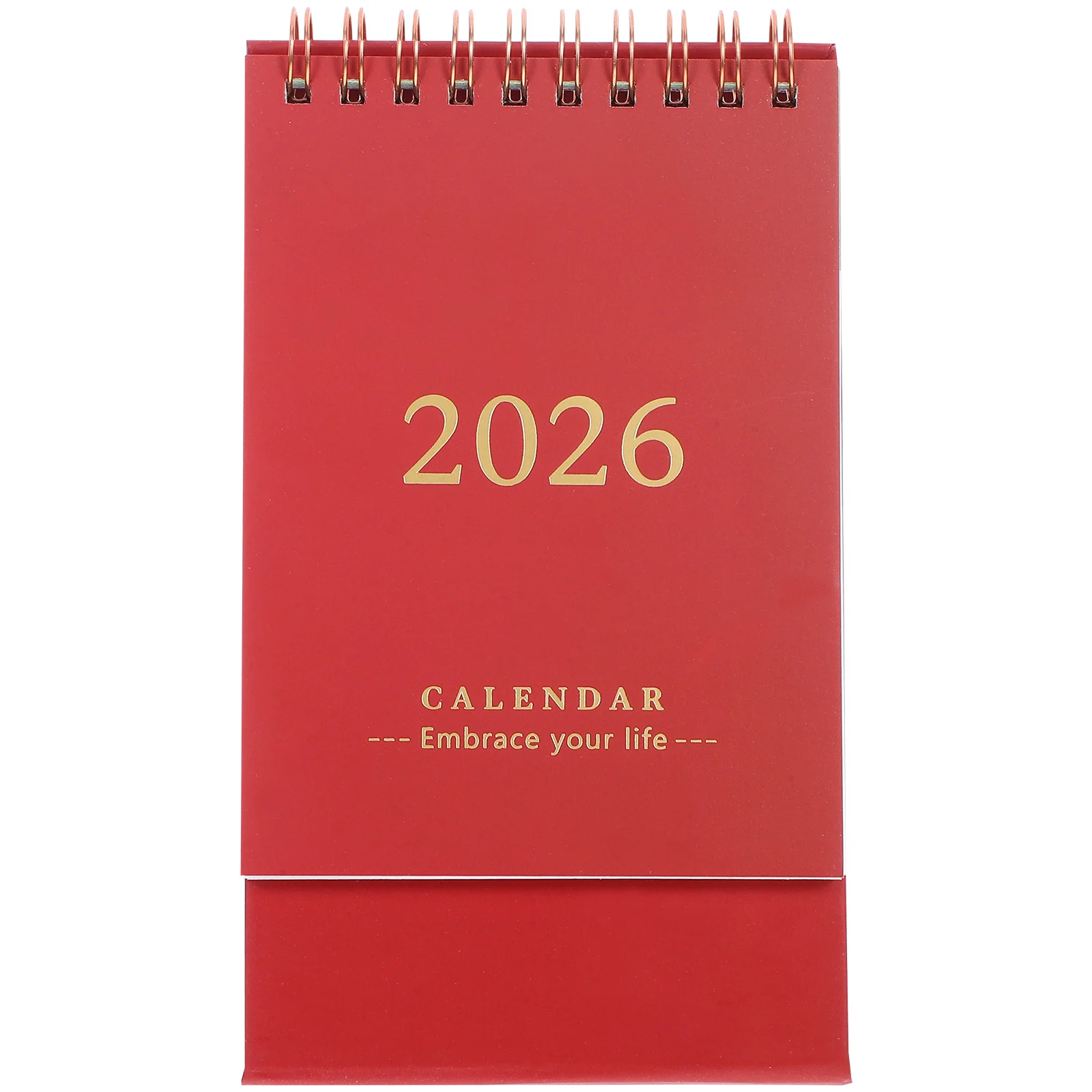 2026 Desk Calendar Dark Red Minimalist Foldable Stand Up Planner For Home Office Daily Schedule Organizer Table Calendar