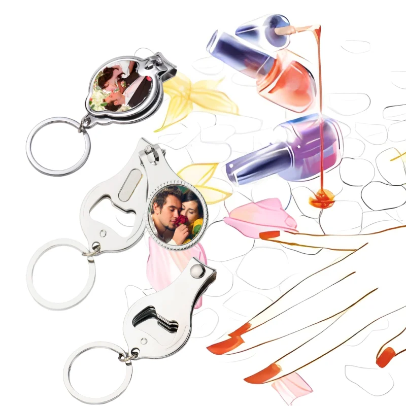 1Pc Personalized Custom Picture Metal Nail Clipper Keychain with Photo Frame – Personalized DIY Craft Gift, Unique Round Design, Everyday Keychain | Round Keychain | Glossy Appearance