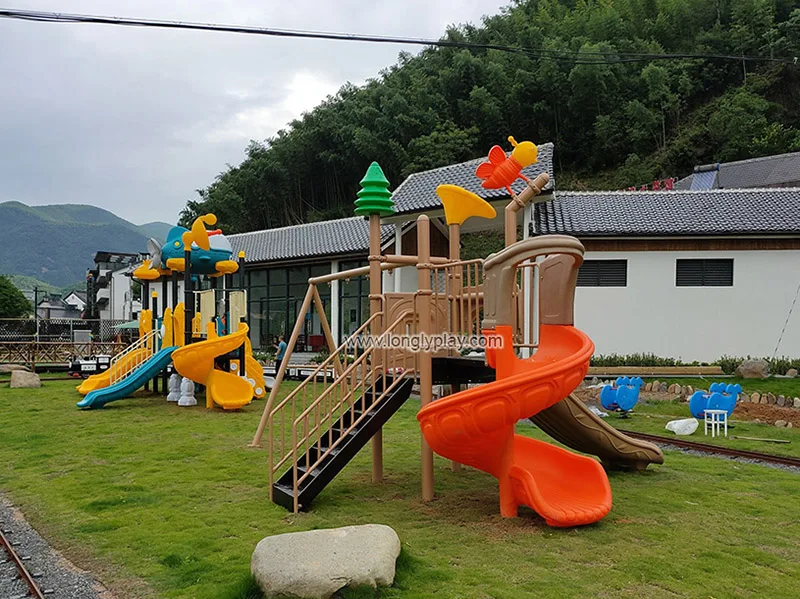 Colorful Metal LLDPE Kids Slide Swing for Garden Educational Residential Public Outdoor Playgrounds Amusement Park Equipment