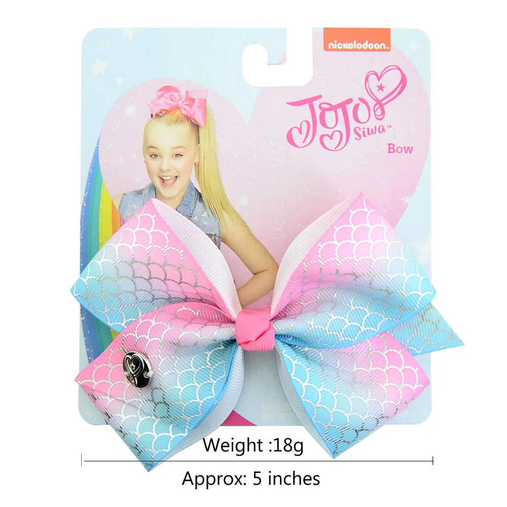 1 Piece 5 Inches JOJO Siwa Unicorn Memaid Hair Bows With Clip For Kids Girls Boutique Hair Clip Hairgrips Hair Accessories 892