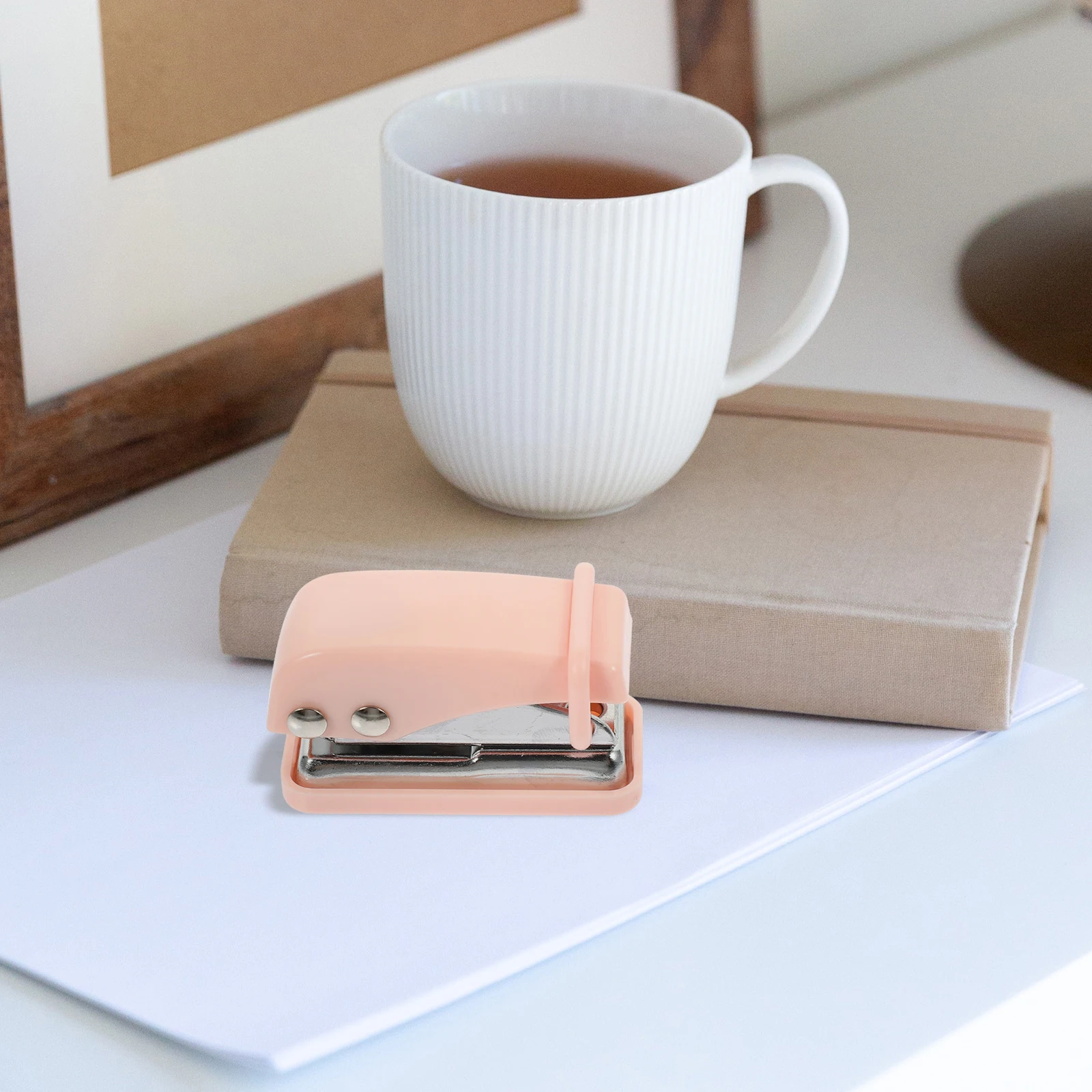 Portable Handmade Mini Stapler Durable Plastic Stainless Steel Small Stapler Office School Supply Exquisite Office Supply