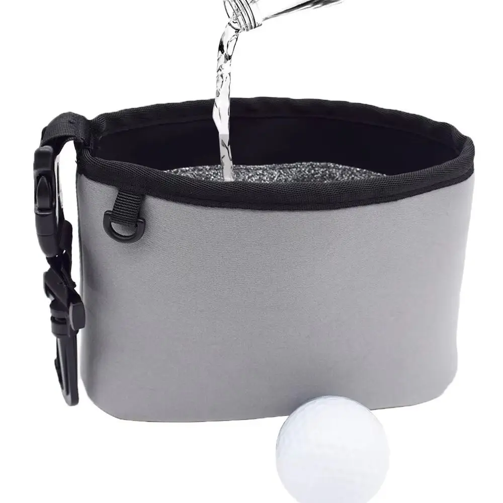 Portable Golf Club Cleaning Bag with Fabric Durable Golf Cleaning Bag Water Resistant Washable Golf Ball Wash Bag