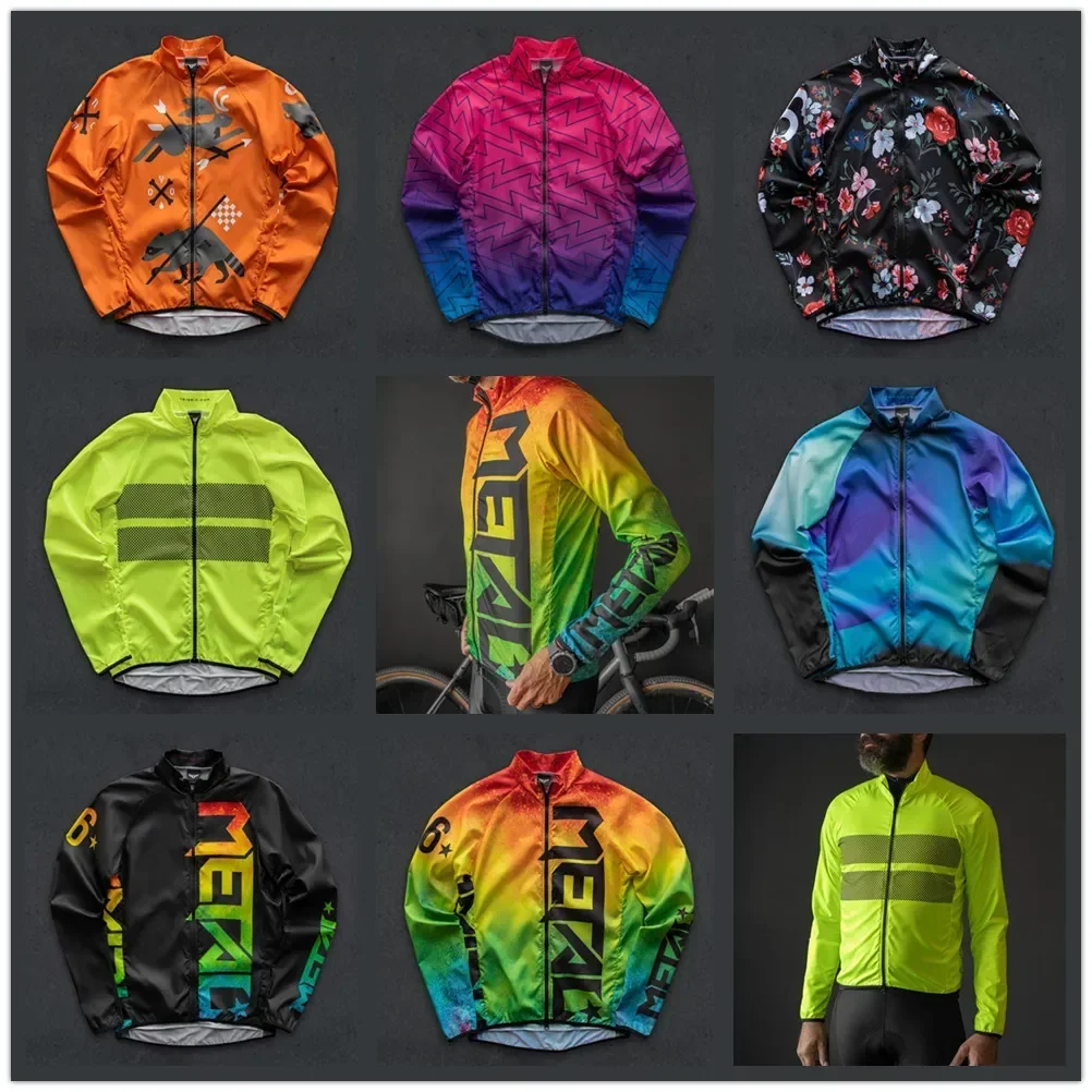 Twin Six 6 Cycling Windbreaker Bicycle Jersey Windproof Water Repellent Lightweight Breathable Long Sleeves Bike Jacket Ciclismo