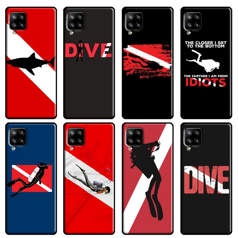 Dive Scuba Diver Shark Diving Soft Case For Samsung A21S A52 A12 A31 A41 A51 A71 A20e M31 A10 A20 A40 A70 A50 A72 Coque