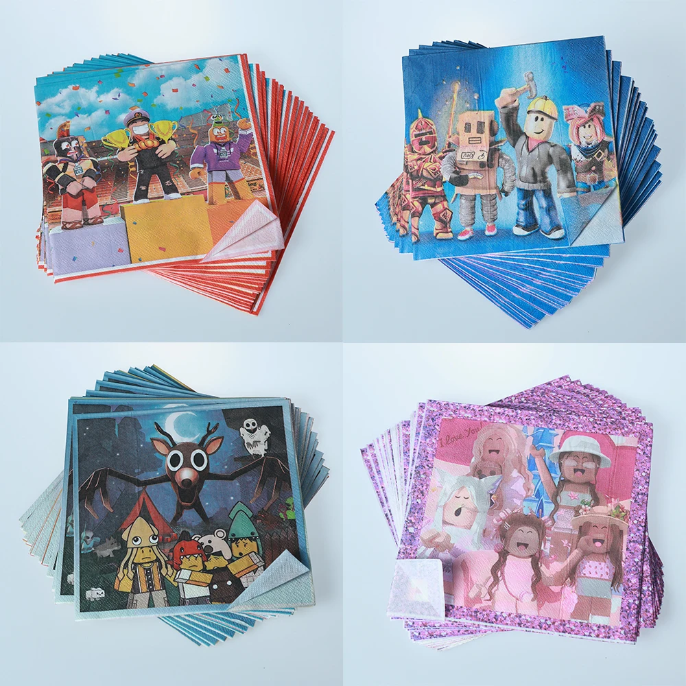 

Roblox Napkins Paper Napkins Grow a Garden Birthday Decoration Disposable Tableware Paper Baby Shower Party Supplies