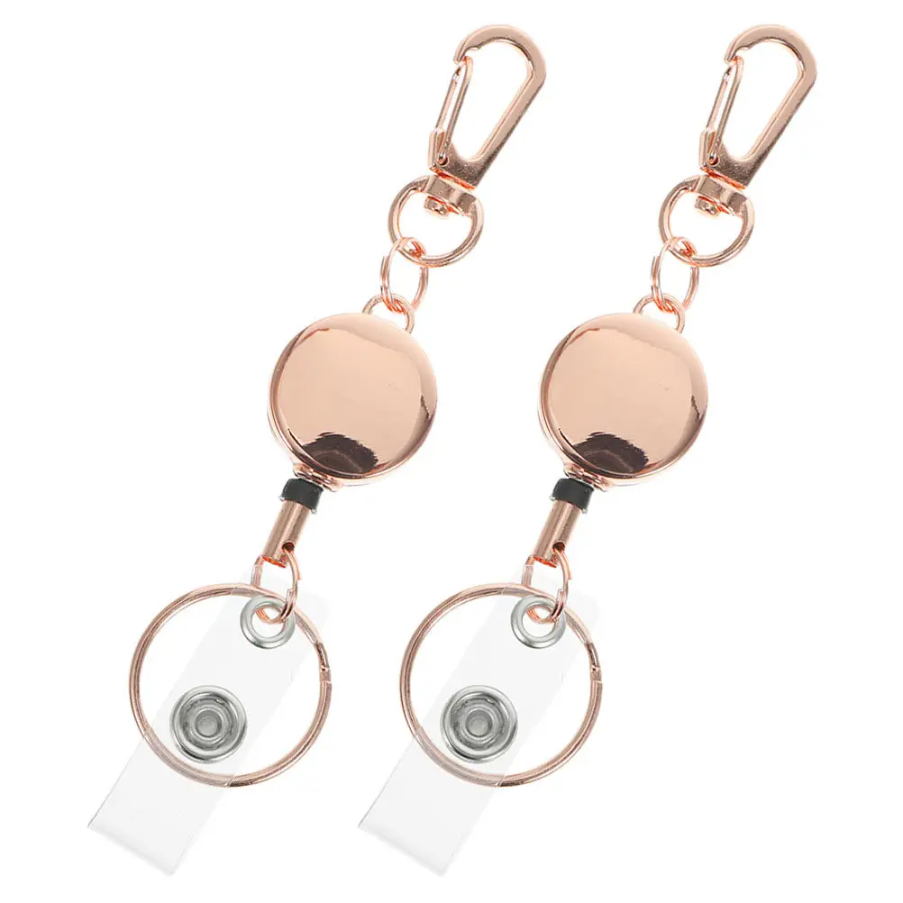 

Набор из 2 выдвижных держателей для бейджей/пропусков из сплава с эластичным ремешком для ключей, для медперсонала, учителей, студентов