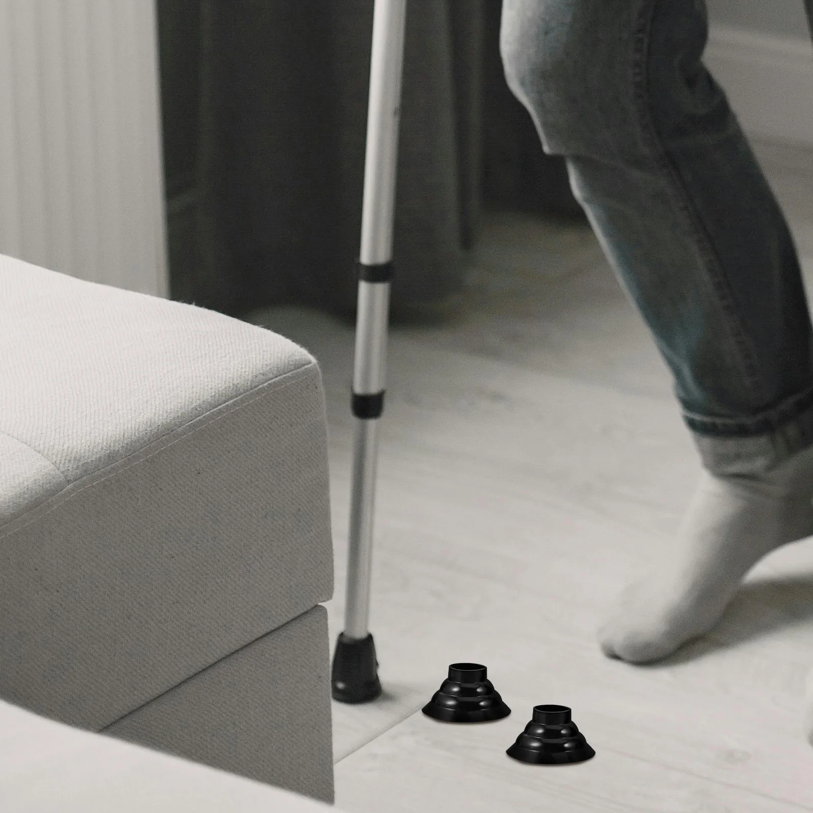 4 قطعة عكاز البلاستيك نهاية الحصير سميكة قصب نصائح استبدال المضادة للانزلاق الرحلات القطب القدم يغطي عصا للمشي ينتهي #3