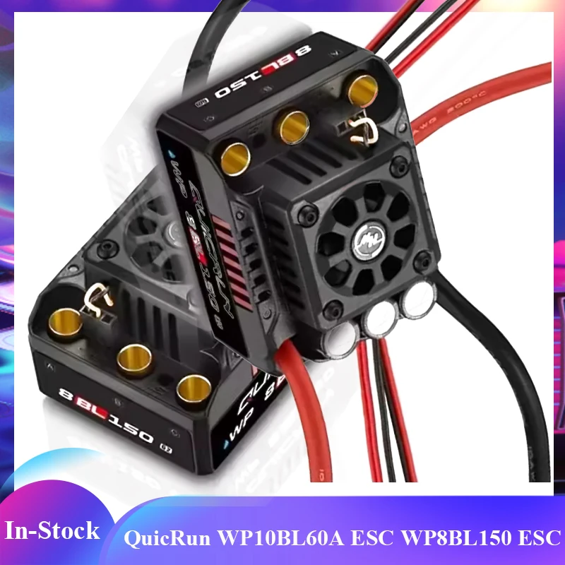 

HobbyWing QuicRun WP10BL60A ESC WP8BL150 ESC for 1/10 RC Cars 60A Waterproof Brushless ESC 3670KV Sensorless Motor