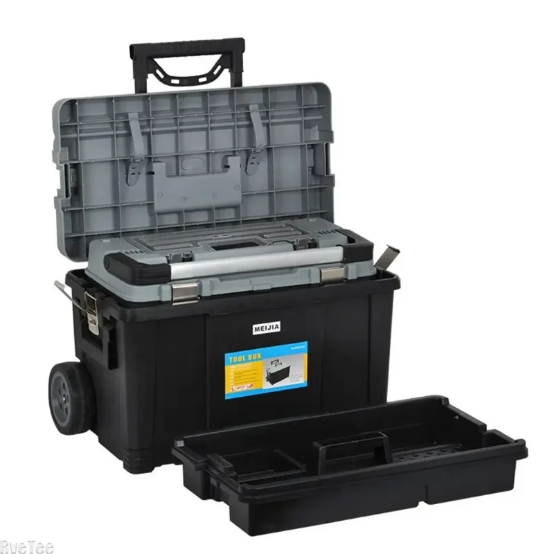 

Duty Rolling Multifunctional Heavy Tool Box with Wheels Parts Storage Box Tool Case for Chest Organizer Electrician Garage Tool