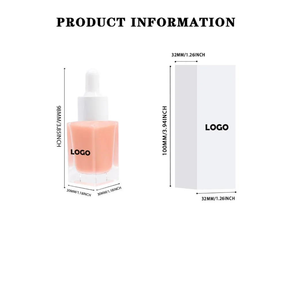 Sérum pour le visage végétalien de marque privée, primaire de perles, maquillage avec Logo personnalisé, vente en gros, fond de teint liquide scintillant, cosmétiques
