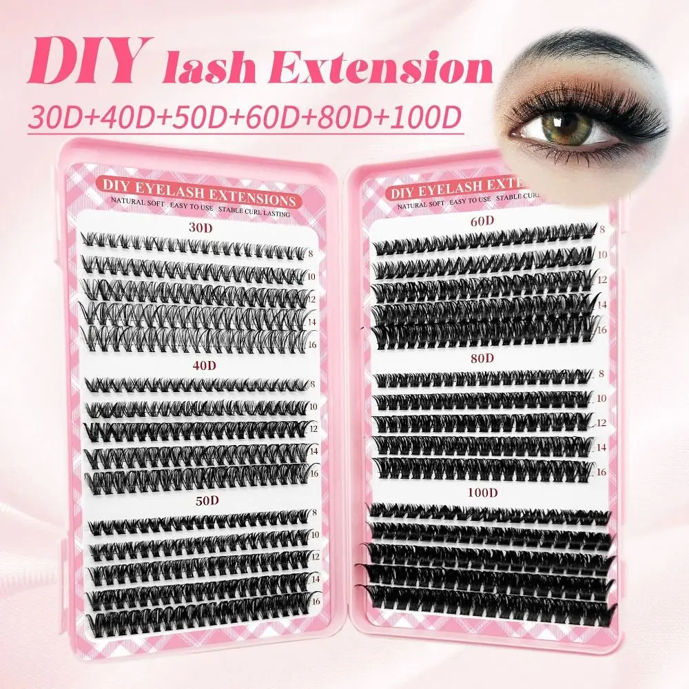 9-16mm Lange Künstliche Wimpern 3D Volumen Wispy Style 3D Faux Mink Lash Natürlicher Look Flauschige Cluster Augen-Make-up-Tools – Detail 2