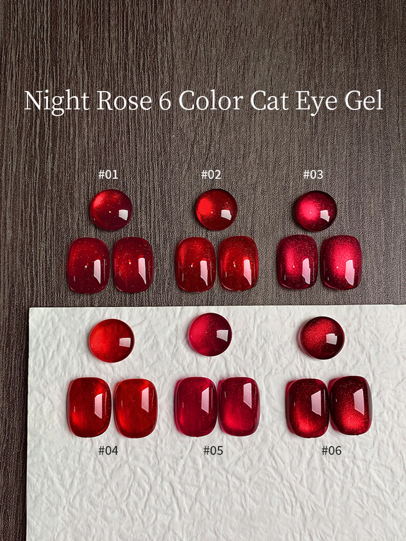 16ML Wine Red Rose Red Cat Magnetic Gel Nail Polish Set Shiny Ruby Red Cat Eye Gel Soak Off UV Semi-Permanent Nail Art Varnish