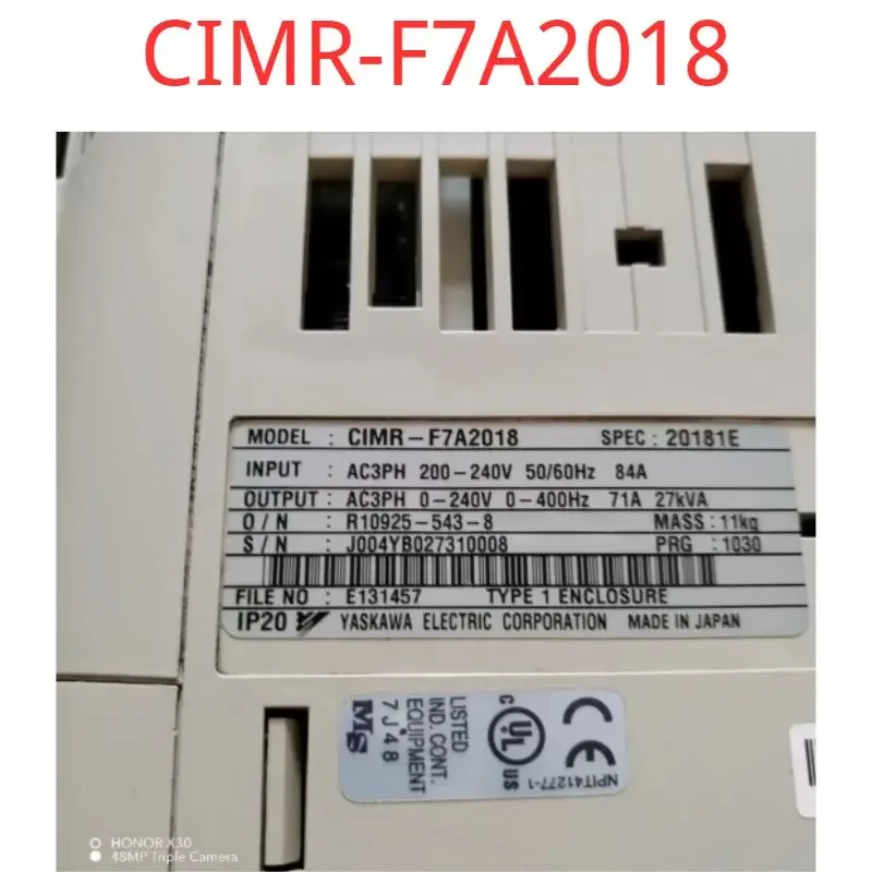 Second-hand test OK F7 series inverter 18.5kW low pressure 220V, CIMR-F7A2018, function package,