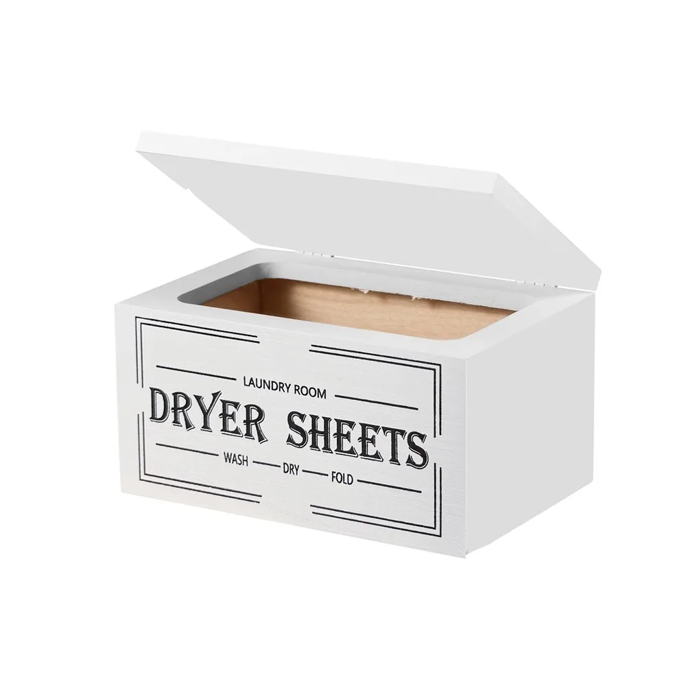 

Wooden Dryer Sheet Dispenser Large Capacity Rustic Softener Sheets Dispenser Dust-proof with Lid Laundry Organizer Laundry Room