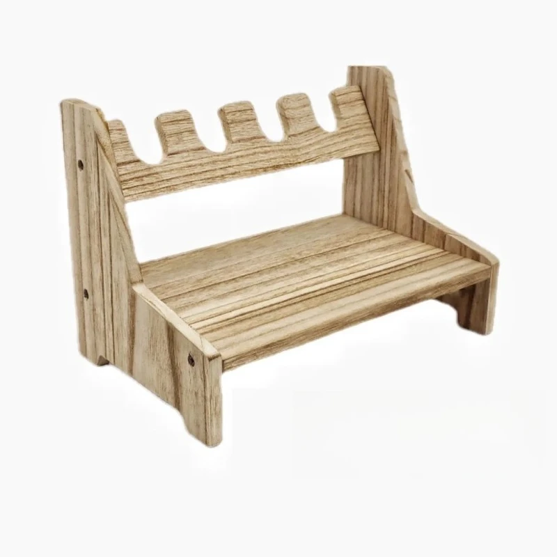 For 6-grid Wooden Display Stand, Storage and Finishing Model Ornament Stand