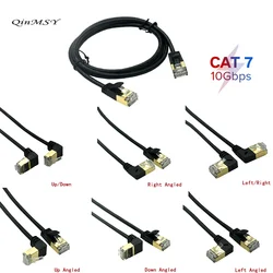 Cat6a RJ45 90 Degree Angle Ethernet Cable 3.8mm Slim Patch Cord Lan Cable UTP RJ 45 for Patch Panel to Switch Flexiable