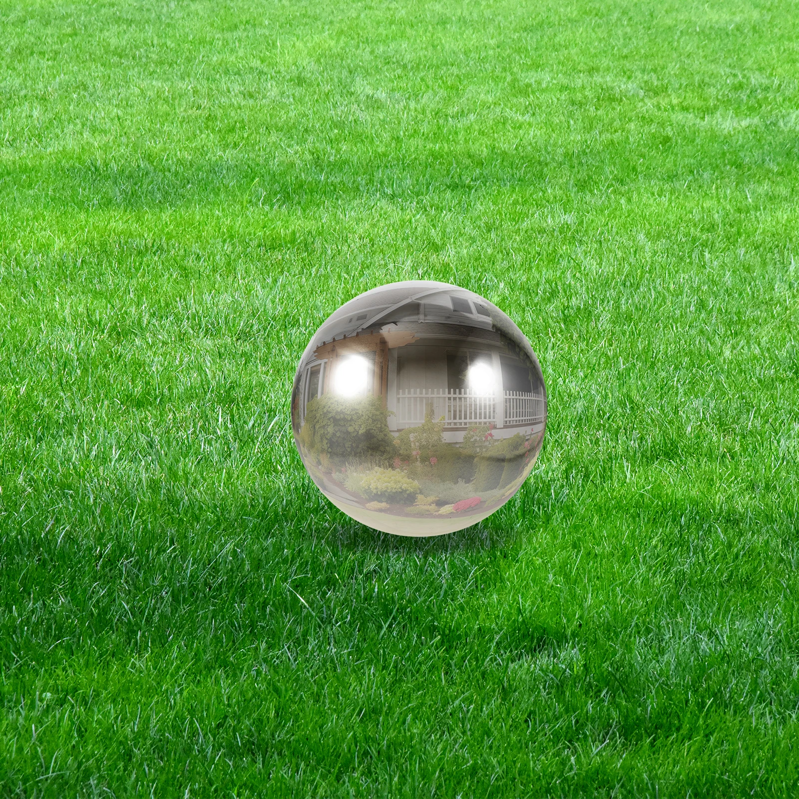 

Exquisite Mirror Finish Gazing Globe Stainless Steel Reflective Hollow Design Garden Decor