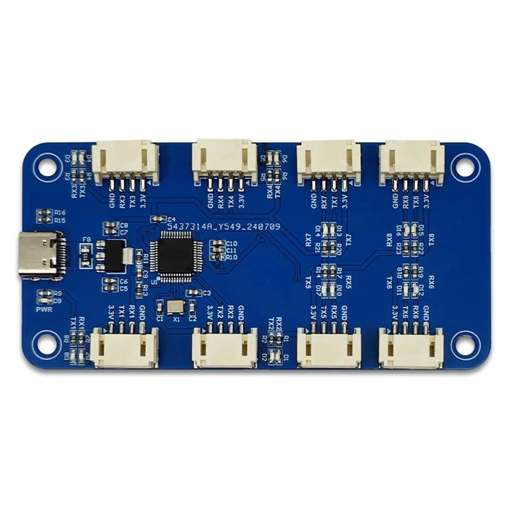 CH344Q USB Type C to 8-Way TTL Serial Module 8-Channel Serial Port UART Multi-Channel Serial Port Expansion Module