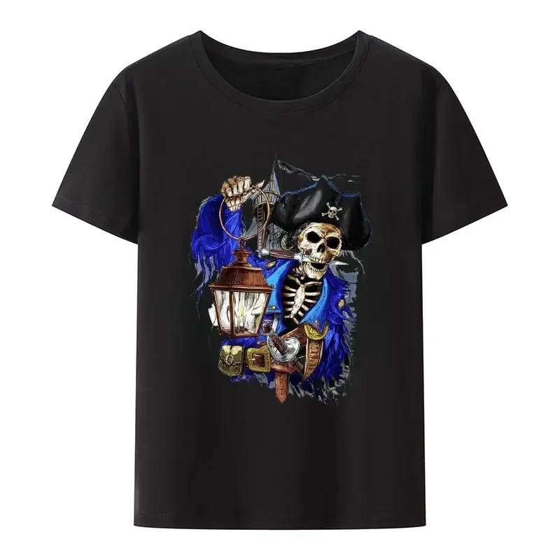 Graphic Sea of Thieves Xbox One Gaming T-shirts Cotton Pirate Skull Harajuku Punk Summer Y2k Tops Video Game Logo Men T-shirt