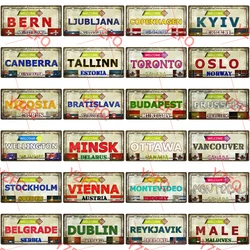 Toronto Vienna Oslo City Vintage Poster Metal Sign Tin Plate Travel Souvenirs Wall Bar Home Shop Decor Gift 30X15CM KL-0025B