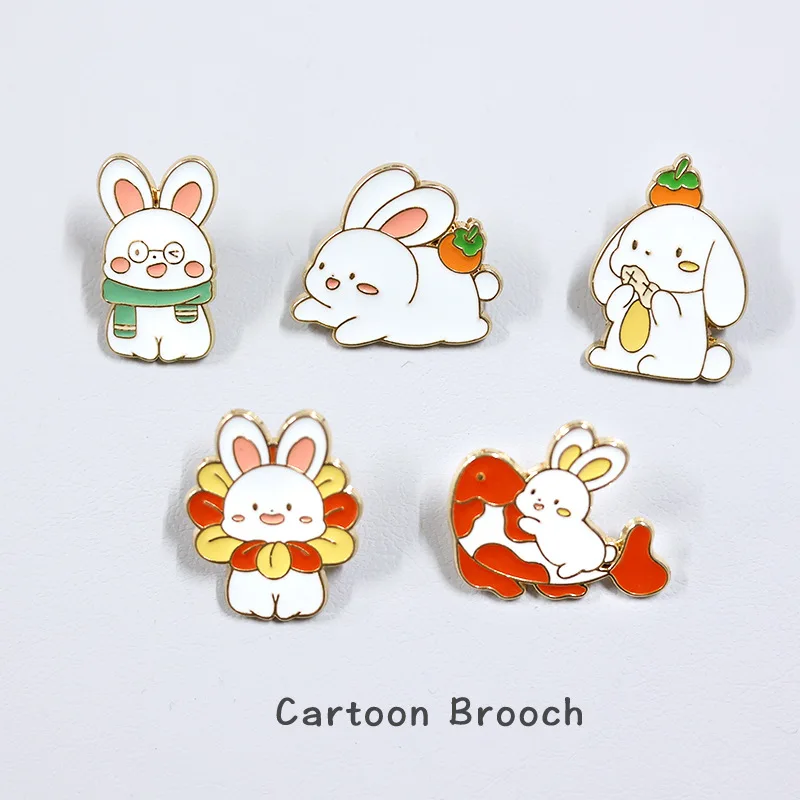 Rabbit brooch cartoon kiss rabbit badge cute and sweet girl sweater corsage clothes backpack