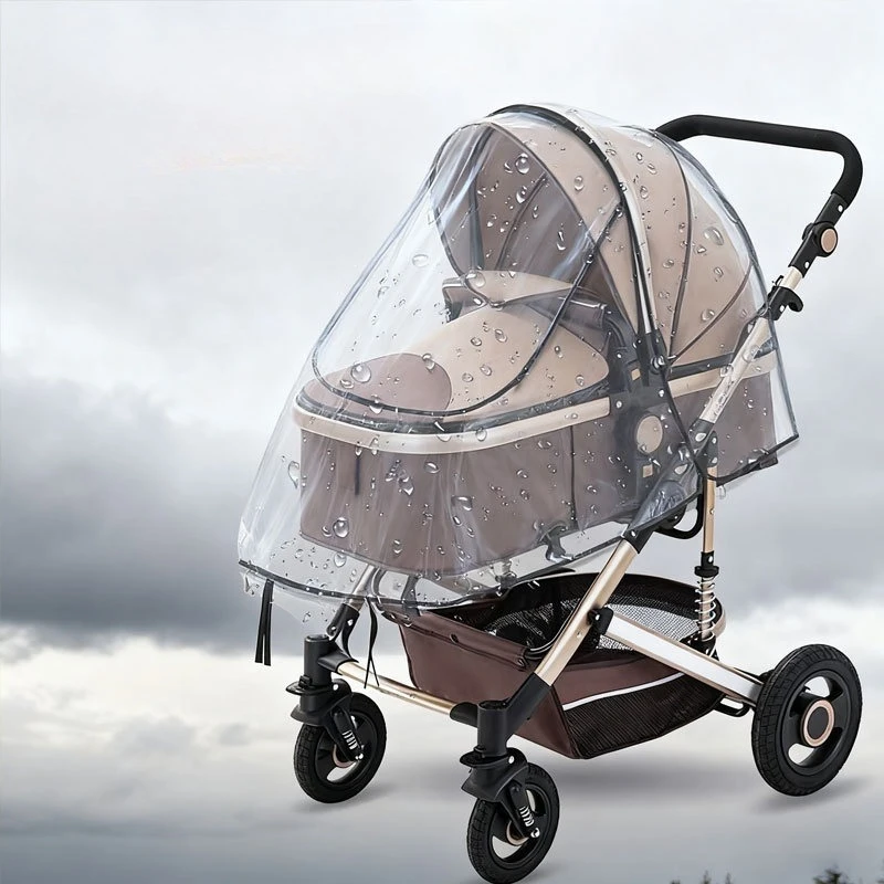 Universal Stroller Rain Cover Large Size Children's Stroller Cover Windshield Baby Cart Raincoat Protective Stroller Accessories image 2