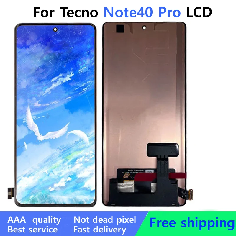 

Tested AMOLED For Infinix Tecno Note 40 Pro LCD Display Screen+Touch Digitizer Assembly For Tecno Note40 Pro LCD Replacement