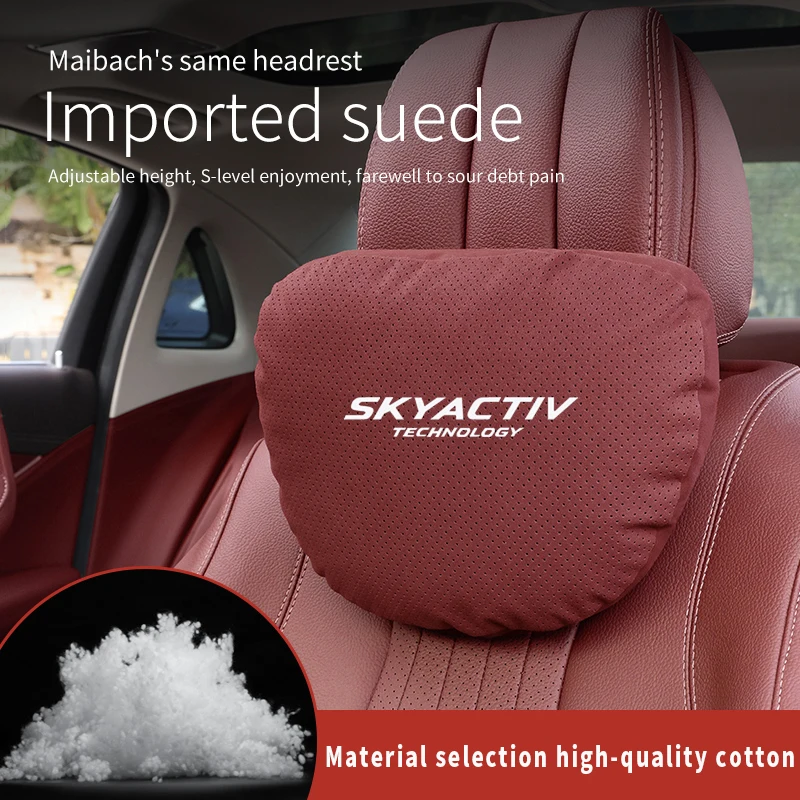 Car Headrest Neck Support Seat Soft Neck Pillow Breathable For SKYACTIV Mazda 2 3 5 6 8 AXELA CX3 CX4 CX5 CX8 CX30 MX5 CX-5 CX-3