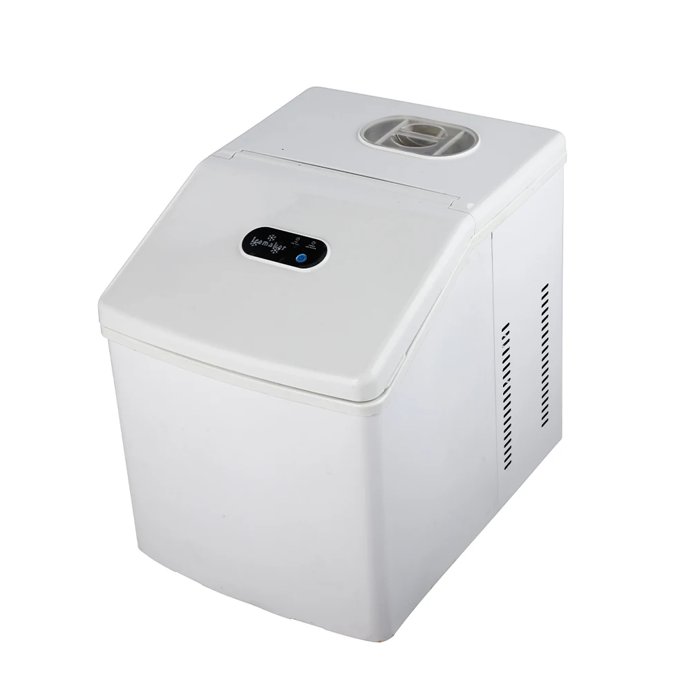 Por Cube Ice Maker Compressor Air Cooling 18 kg 24 H Manual Pipe Water Input Stainless Steel Home Commercial