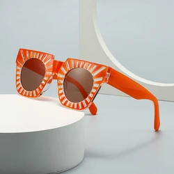 Foreign Trade Cross-Border Popular Sunglasses with Rice Nail Design, European and American Street Photography Ins Popular Square Model