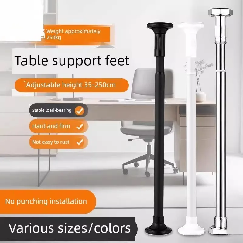 Tischstützhalterung aus Edelstahl, universell verstellbar, einziehbar, feste Tischoberfläche, Ständer, Schreibtischbeinpolster, Organizer