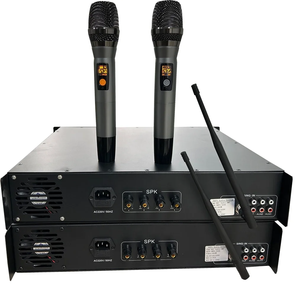 2025PA system broadcasting equipment 2U power amplifier indoor and outdoor speaker and wireless microphone manufacturer