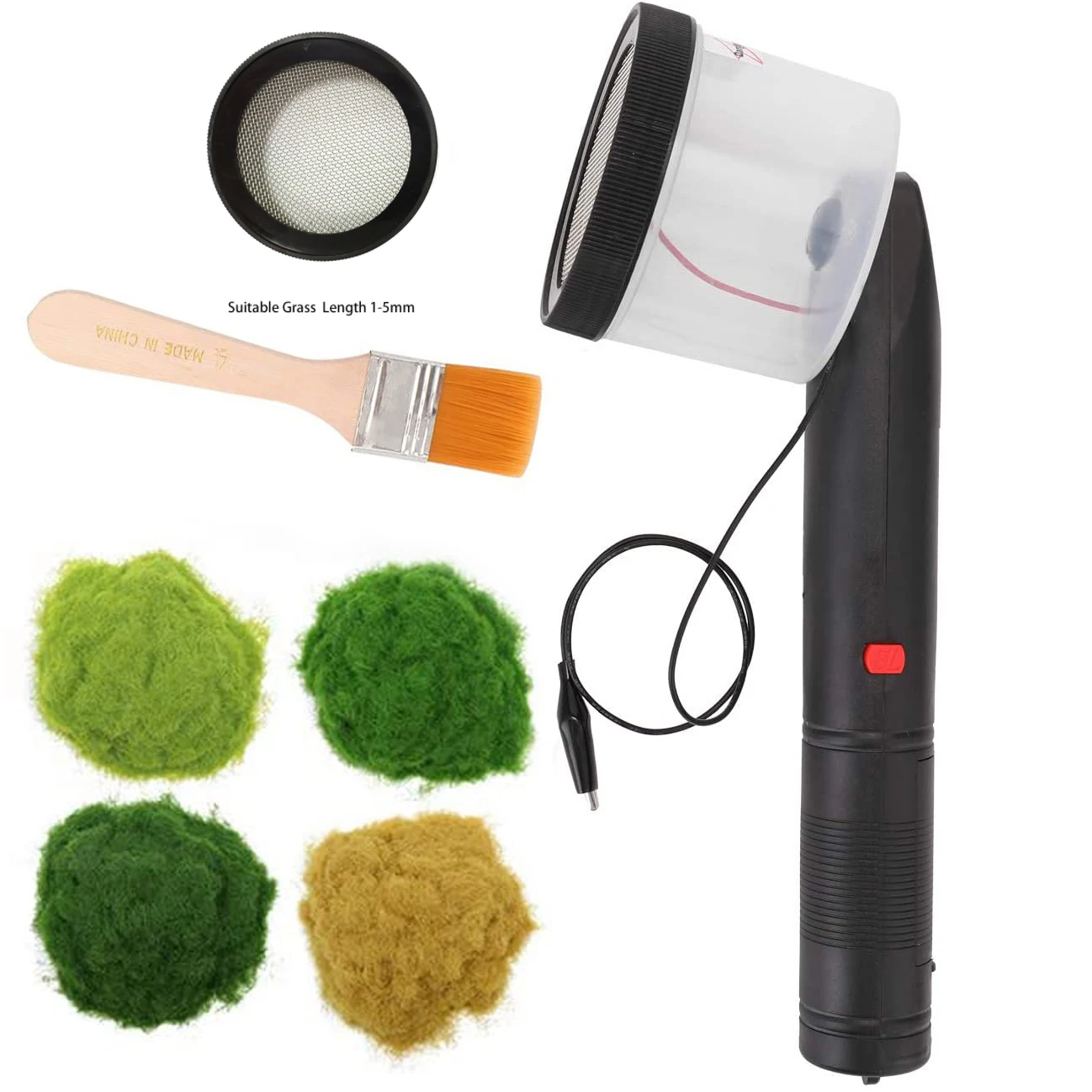 Miniature Scene Model Mini Electrostatic Flocking Static Grass Applicator Portable Flocking Machine for DIY Modeling Hobby