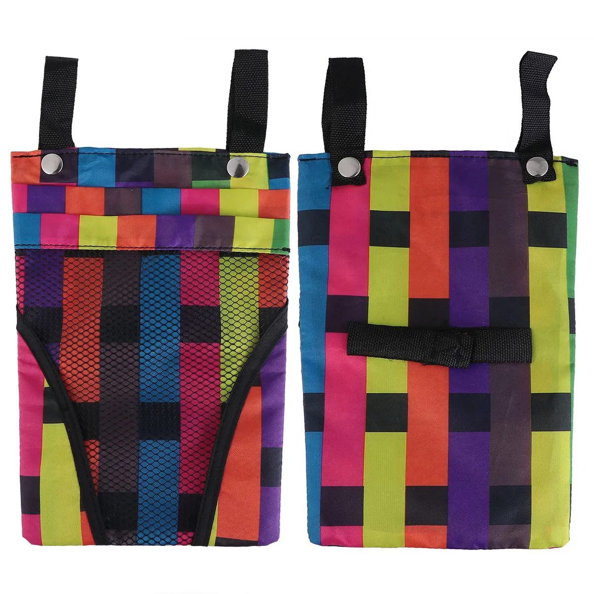 

2pcs Hanging Bag Premium Bike Basket Storage Pouch Multi Pocket Reusable Waterproof For Scooter Electromobile Colorful