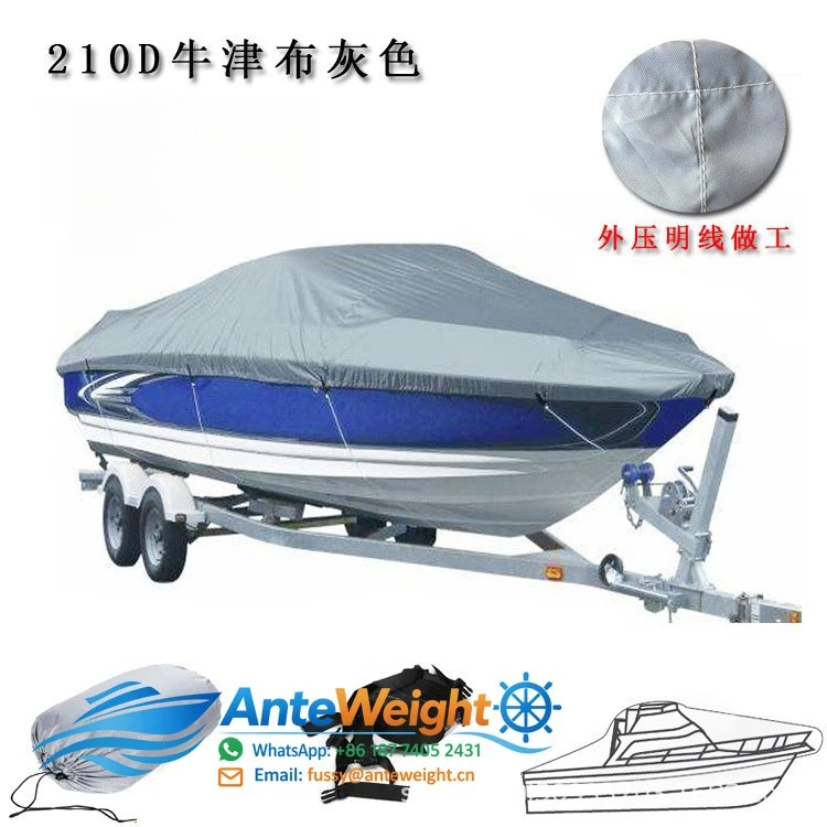 210D Grey V-Shape Yacht Cover, Waterproof & UV-Resistant Boat Shield | Outdoor Marine Protection for Cross-Border