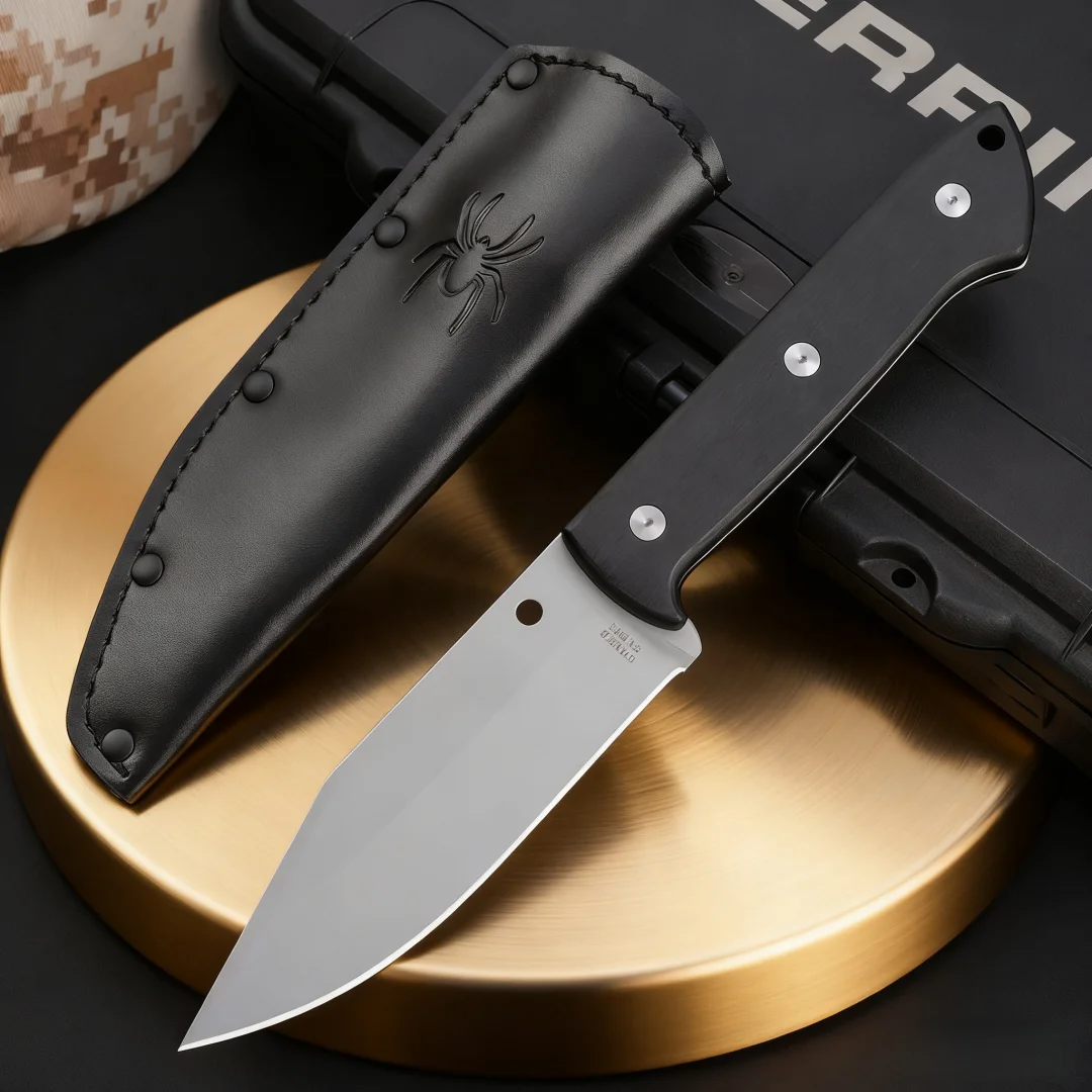 

Ebony jungle tactical small straight knife, outdoor camping wood shaving knife, bread slicing knife, household fruit knife
