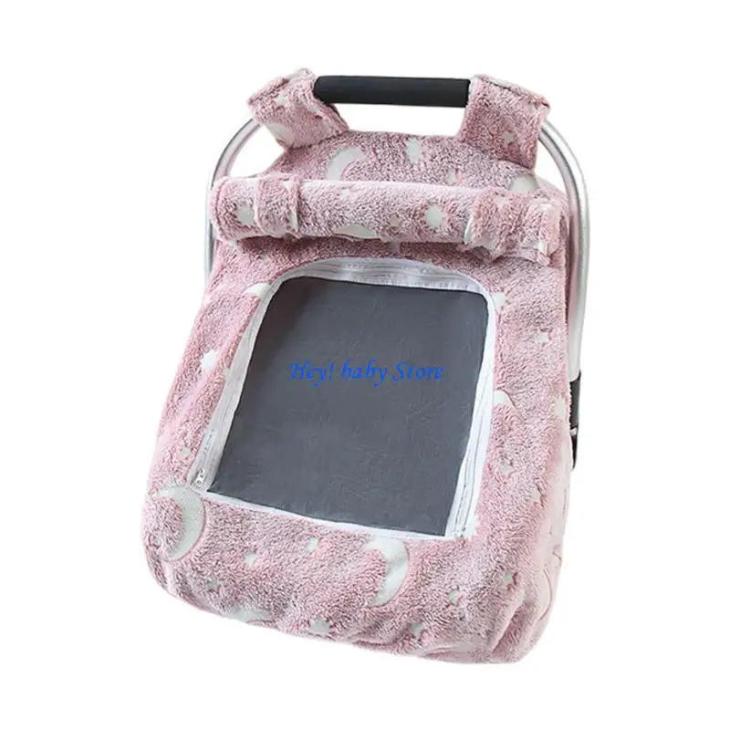 Q1FE Baby Carseat Cover Sleeve Glowing Designing for Nighttime Comfort and Safety