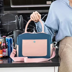 Bolsas de almuerzo para el trabajo diario, bolsa térmica portátil con cremallera, impermeable, para mujeres y niños