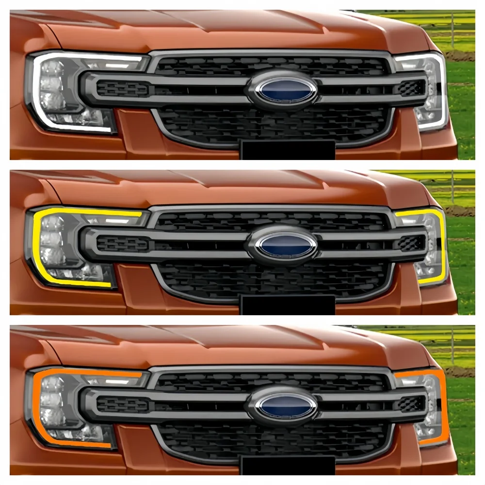 

Amber Yellow White DRL LED Boards Daylight For Ford Ranger T9 2024-2025 Headlight Angel Eyes Turn Signal Daytime Running Light