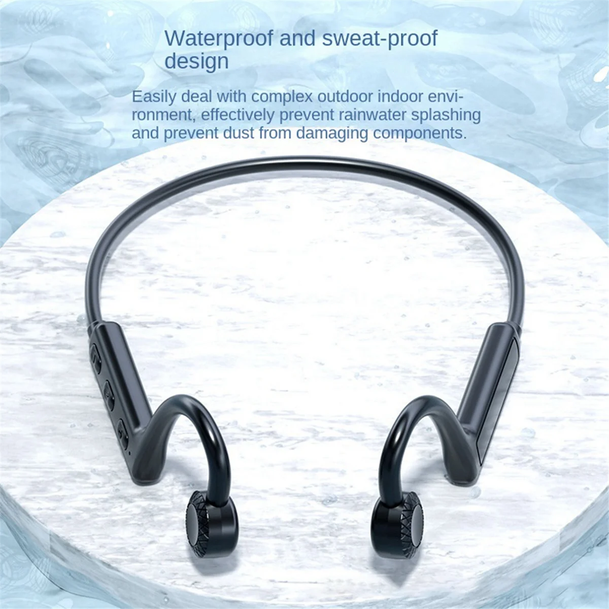 Wireless Headphones Neck-Mounted Bone Conduction Bluetooth Headset Headphones Works on Smartphones Music Headset