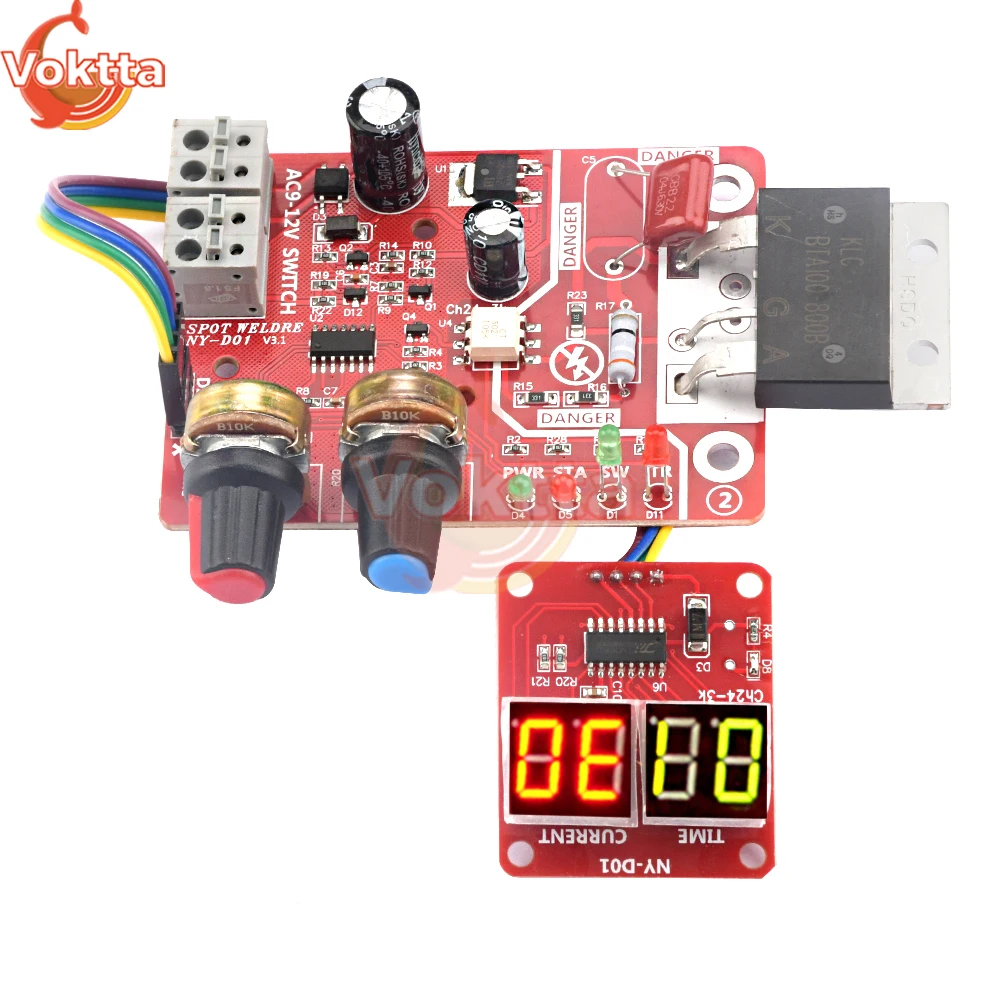 NY-D01 Single Pulse Spot Welding Machine Control Board 100A Adjustable Time Current DIY Spot Welder Controller Panel