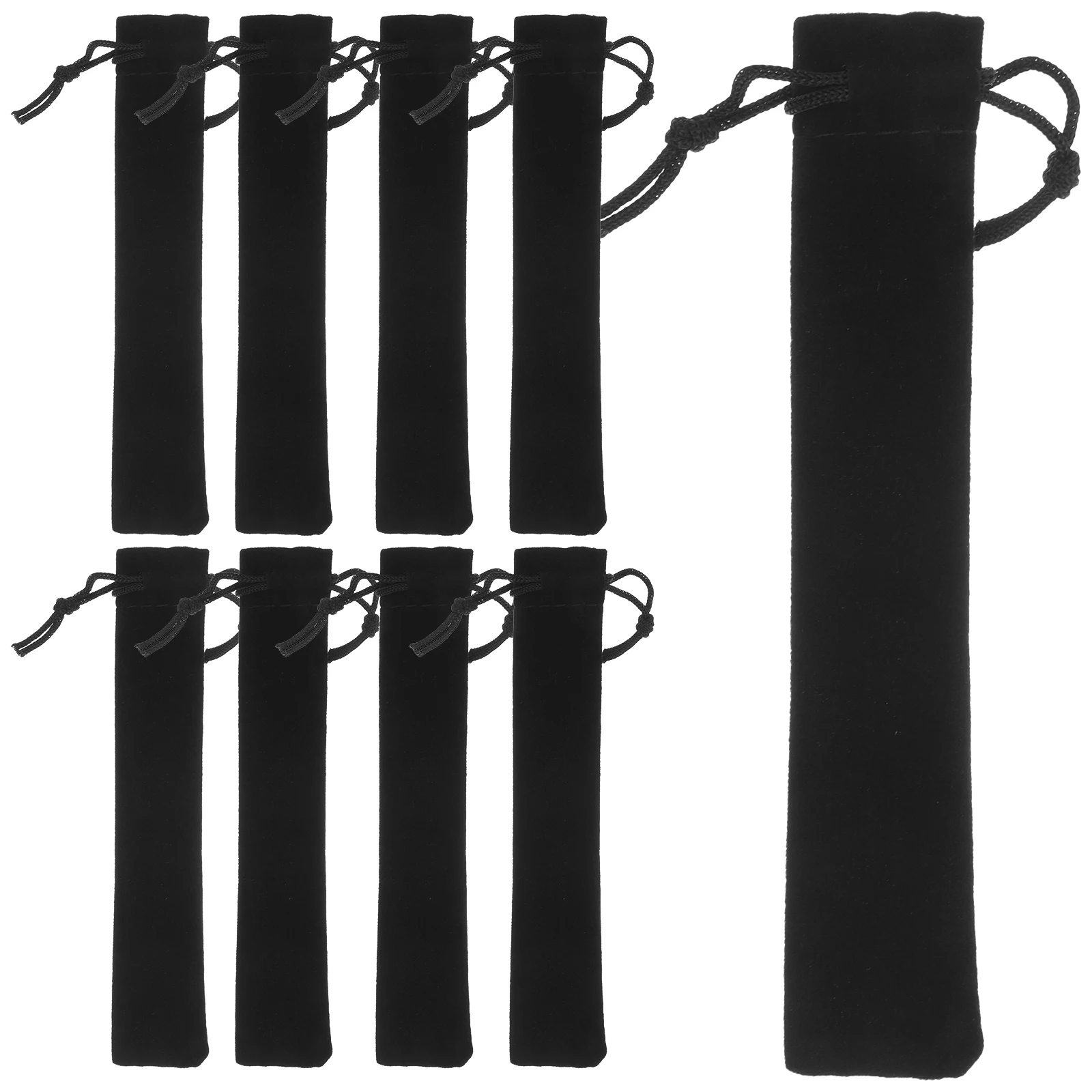 25 pièces cordon stylo pochette porte-manchon doux respirant Durable Antidéformation Design mignon cadeau école bureau noir