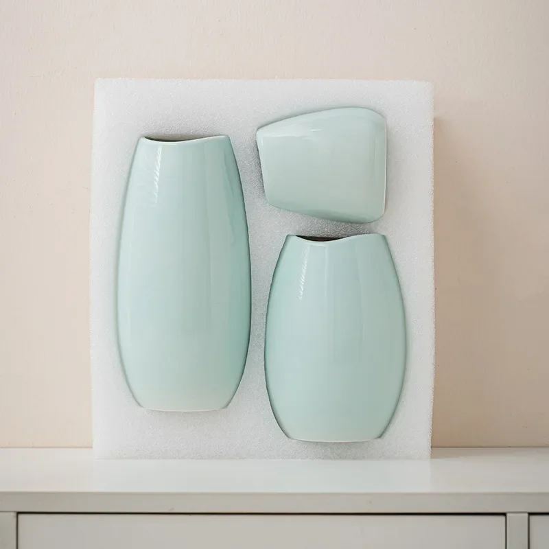 

3-piece ceramic vase set for home, living room, bedroom, flower arrangement, vase decoration and decoration