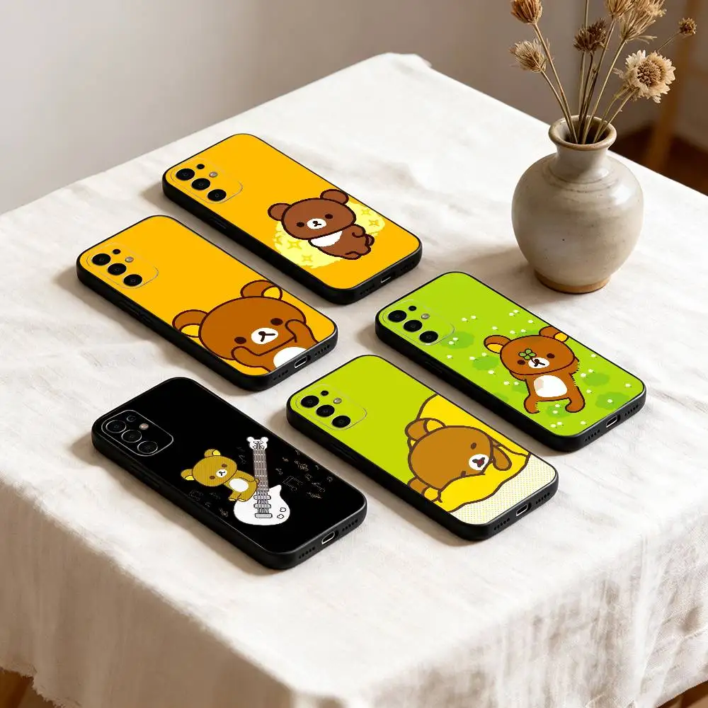 Kawaii Cartoon R-Rilakkuma Phone Case For Samsung S25,S24,S21,S22,S23,S30,Ultra,S20,Plus,Fe,Lite,Note,10,Black Cover