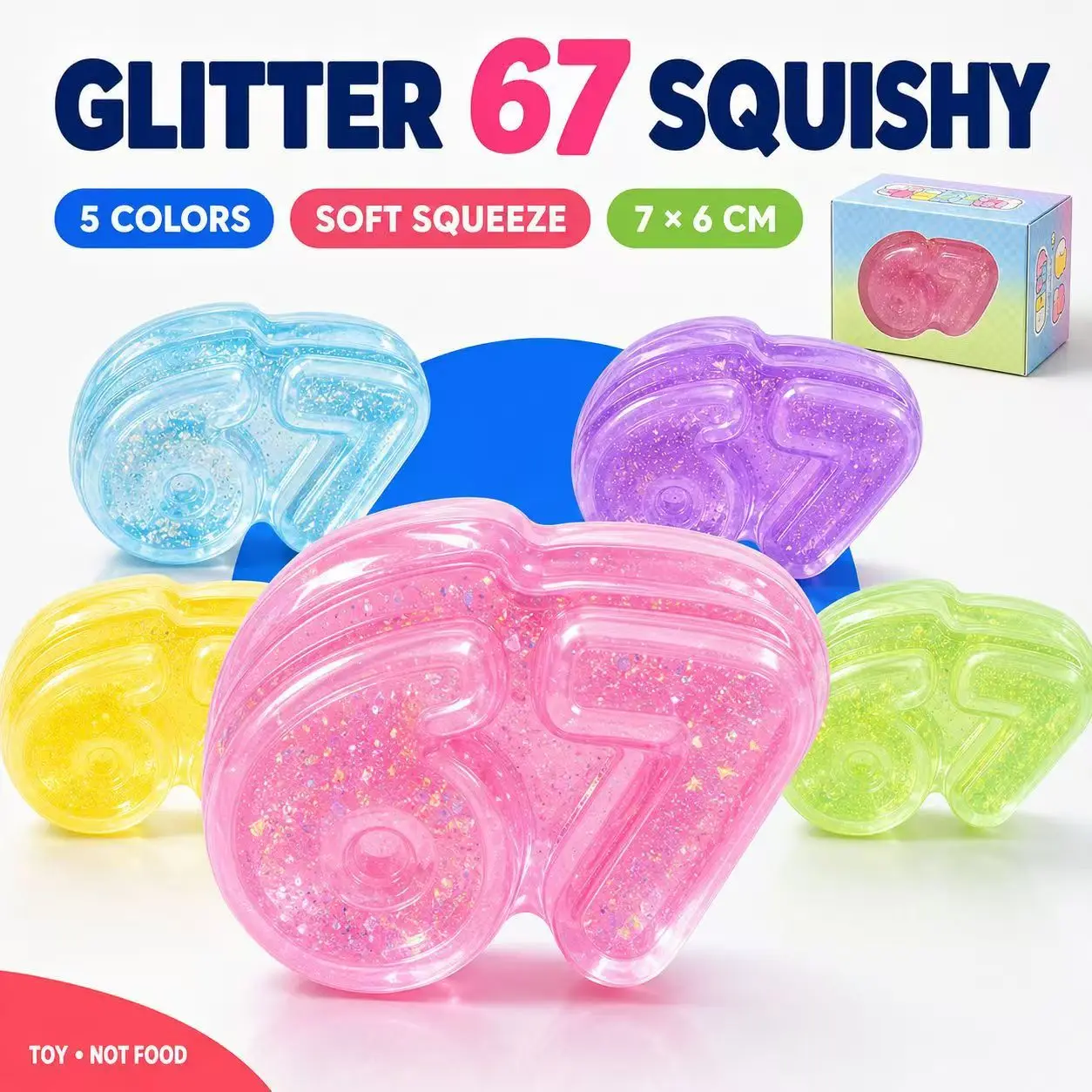 Cartoon Pinch Six Seven Fidgets Toy Slow Rising 67 Maltose Squeeze Hand Relax Slow Rebound Birthday Gift